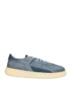 Run Of Man Sneakers Slate Blue Size 8 Leather In Blue