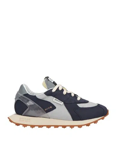 Run Of Man Sneakers Charcoal Size 9 Leather, Textile Fibers In Grey