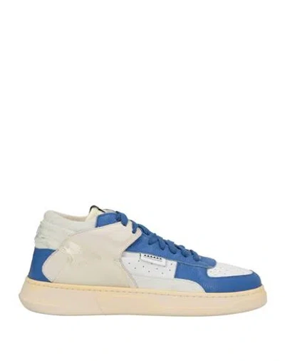 Run Of Man Sneakers White Size 9 Leather, Rubber