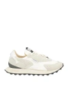 Run Of Man Sneakers White Size 9 Leather, Textile Fibers In Neutral