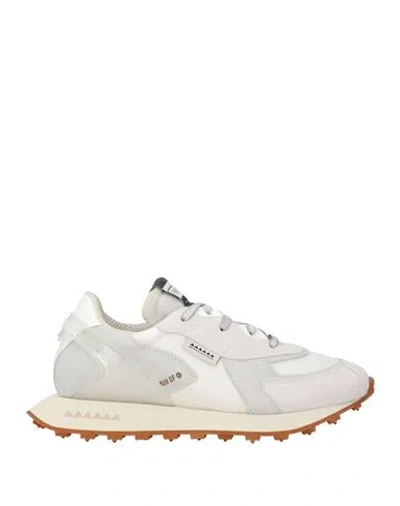 Run Of Man Sneakers White Size 9 Leather, Textile Fibers
