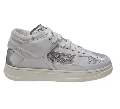 Run Of Modern Sneakers With Metallic Silver Panels In Gray