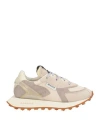 Run Of Woman Sneakers Beige Size 7 Leather, Textile Fibers