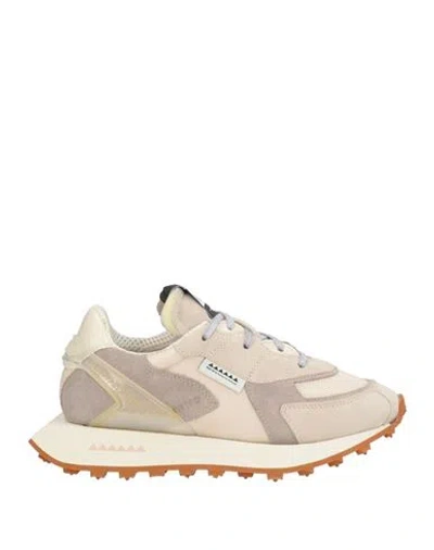 Run Of Woman Sneakers Beige Size 7 Leather, Textile Fibers