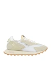 Run Of Woman Sneakers Beige Size 9 Leather, Textile Fibers In Beige