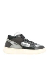 Run Of Woman Sneakers Black Size 7 Leather, Textile Fibers