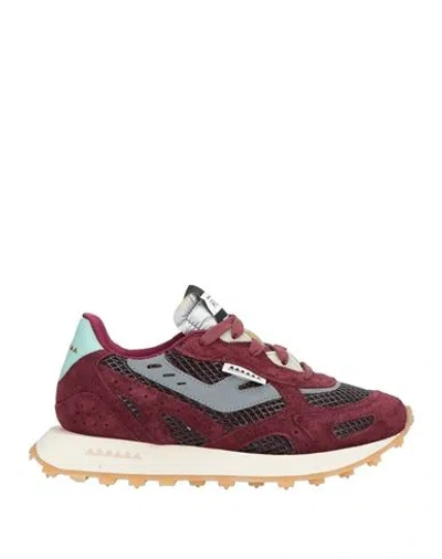 Run Of Woman Sneakers Burgundy Size 7 Leather