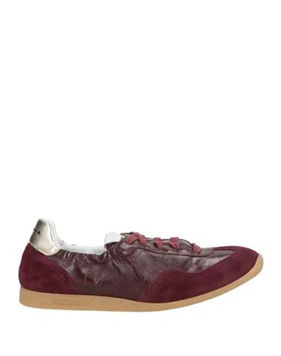 Run Of Woman Sneakers Burgundy Size 7 Leather