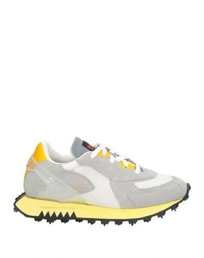 Run Of Woman Sneakers Grey Size 8 Leather, Textile Fibers