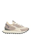Run Of Woman Sneakers Grey Size 8 Leather, Textile Fibers