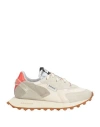 Run Of Woman Sneakers Light Grey Size 8 Leather, Textile Fibers