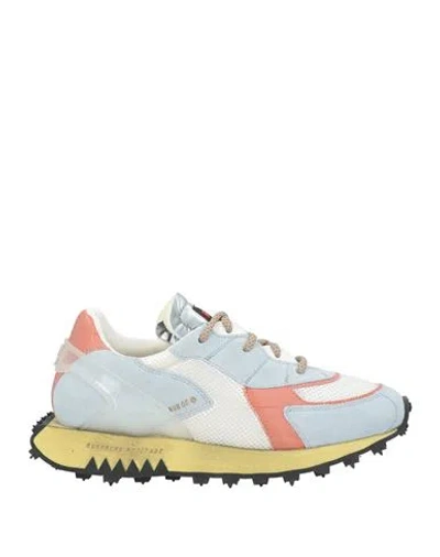 Run Of Woman Sneakers Sky Blue Size 5 Leather, Textile Fibers