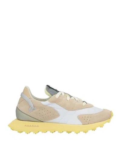 Run Of Woman Sneakers White Size 8 Leather, Textile Fibers
