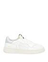 Run Of Woman Sneakers White Size 8 Leather, Textile Fibers In White