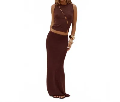 Runaway Gemini Fishtail Maxi Skirt In Chocolate In Brown