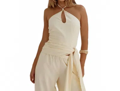 Runaway Laura Key Hole Top In Butter In Yellow