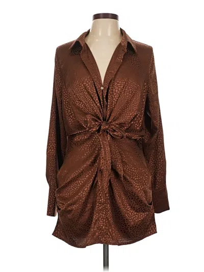Pre-owned Runaway Long Sleeve Blouse In Brown