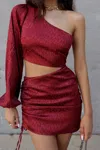 Runaway Monrow Dress In Wine In Pink