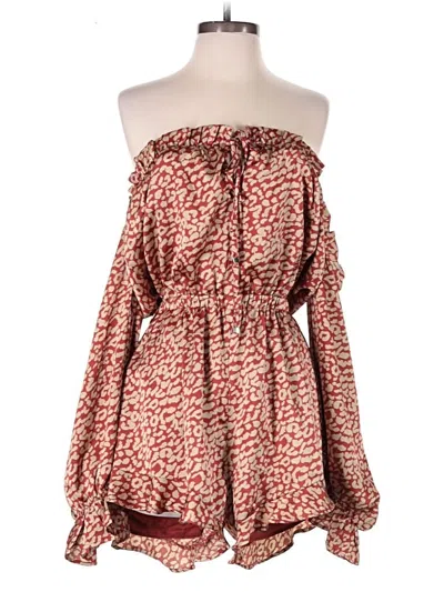 Pre-owned Runaway Romper In Red