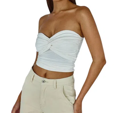 Runaway Satari Strapless Top In White