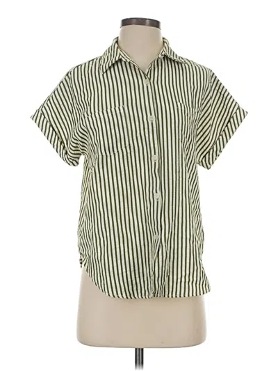 Pre-owned Runaway Short Sleeve Blouse In Green