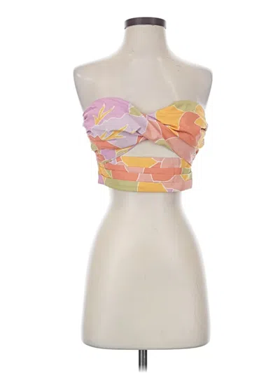 Pre-owned Runaway Sleeveless Top Yellow Strapless Neckline Tops