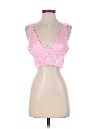 Pre-owned Runaway Tank Top Pink Plunge Neckline Tops