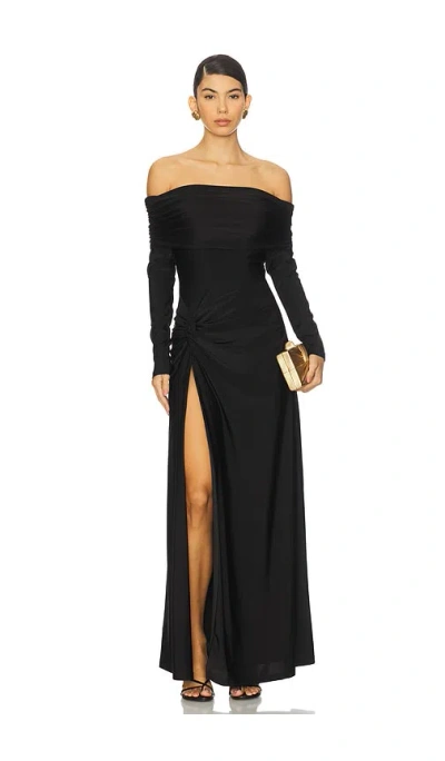 Runaway The Label Abbie Off Shoulder Maxi Dress In Black