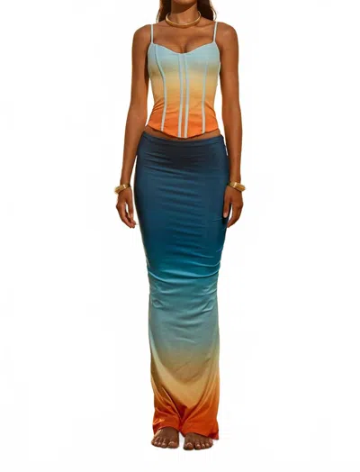 Runaway The Label Aleo Sleeveless Corset Top In Pina Colada In Multi