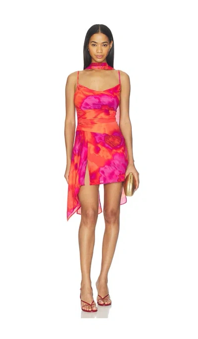 Runaway The Label Alora Scoop Neck Mini Dress In Multi
