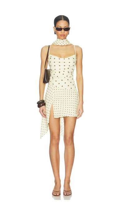 Runaway The Label Alora Scoop Neck Mini Dress In Neutral