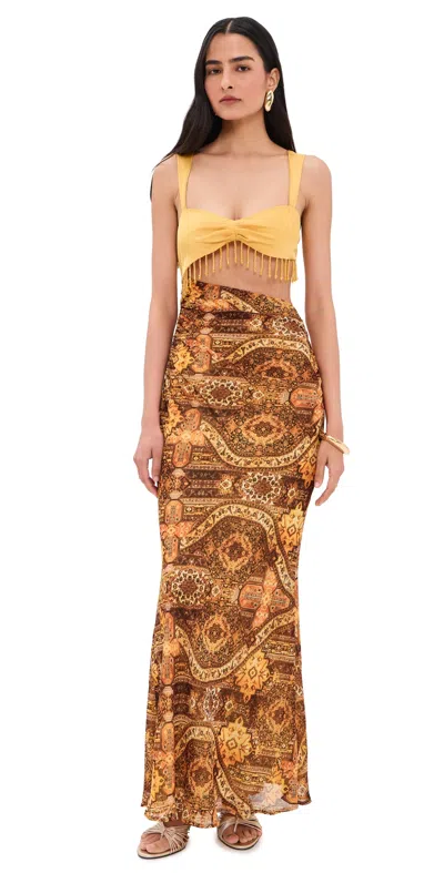 Runaway The Label Alzona Cutout Maxi Dress Magnolia Mango In Multi