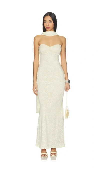 Runaway The Label Amana Strapless Scarf Maxi Dress In Neutral