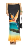 Runaway The Label Anna Maxi Skirt In Black,blue