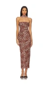 Runaway The Label Antonie Midi Dress In Brown