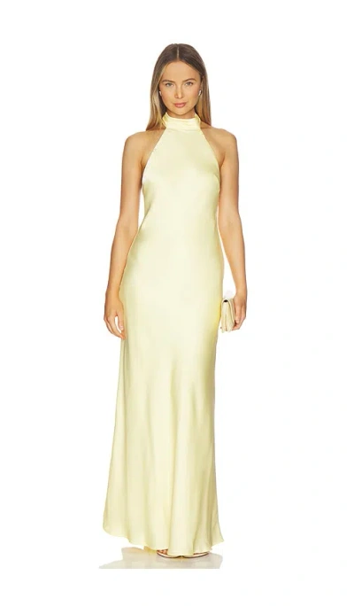 Runaway The Label Arabelle High Neck Maxi Dress In Yellow