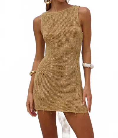 Runaway The Label Ariyah Sleeveless Mini Dress In Gold In Brown