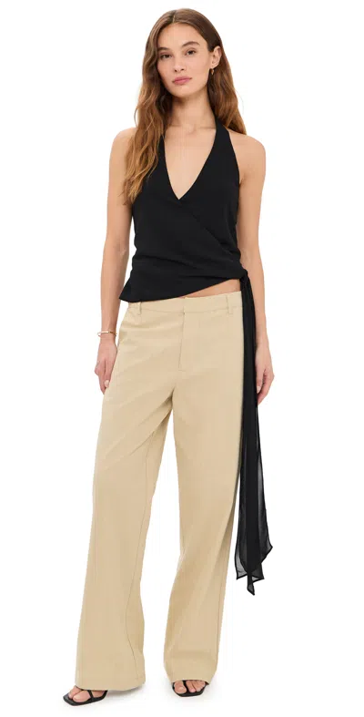 Runaway The Label Arlowe Halter Wrap Top Black