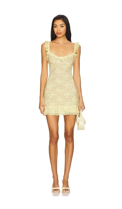 Runaway The Label Ava Mini Dress In Yellow