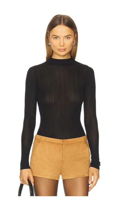 Runaway The Label Aven Turtleneck Long Sleeve Top In Black