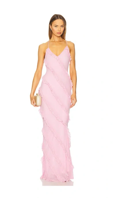 Runaway The Label Barlow Maxi Dress In Pink