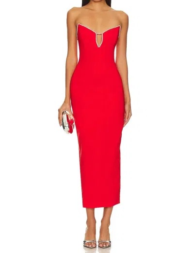 RUNAWAY THE LABEL BEC MIDI DRESS IN RED