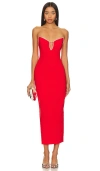 Runaway The Label Bec Midi Dress In Red