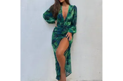 Runaway The Label Calista Midi Dress In Green