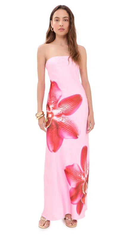 Runaway The Label Celeste Maxi Dress Orchid Pink/red
