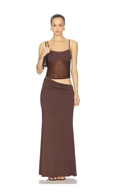 Runaway The Label Celyse Midi Dress In Brown