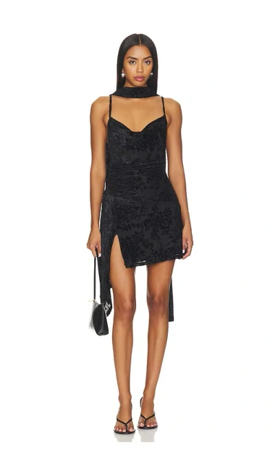 Runaway The Label Dawn Scoop Neck Mini Dress In Black