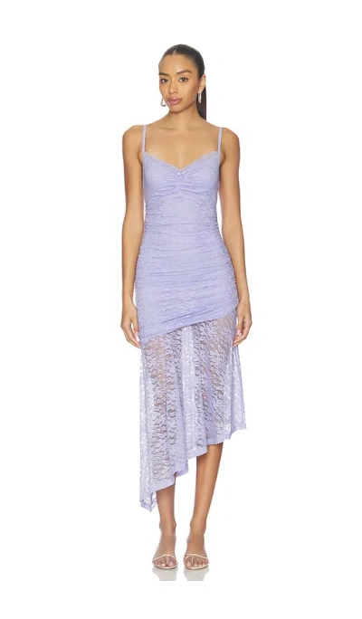 Runaway The Label Dia Asymmetrical Hem Midi Dress In Purple