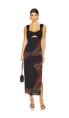 Runaway The Label Dinah Midi Dress Black Leopard In Black