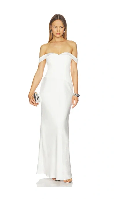 Runaway The Label Ebony Off Shoulder Maxi Dress In White